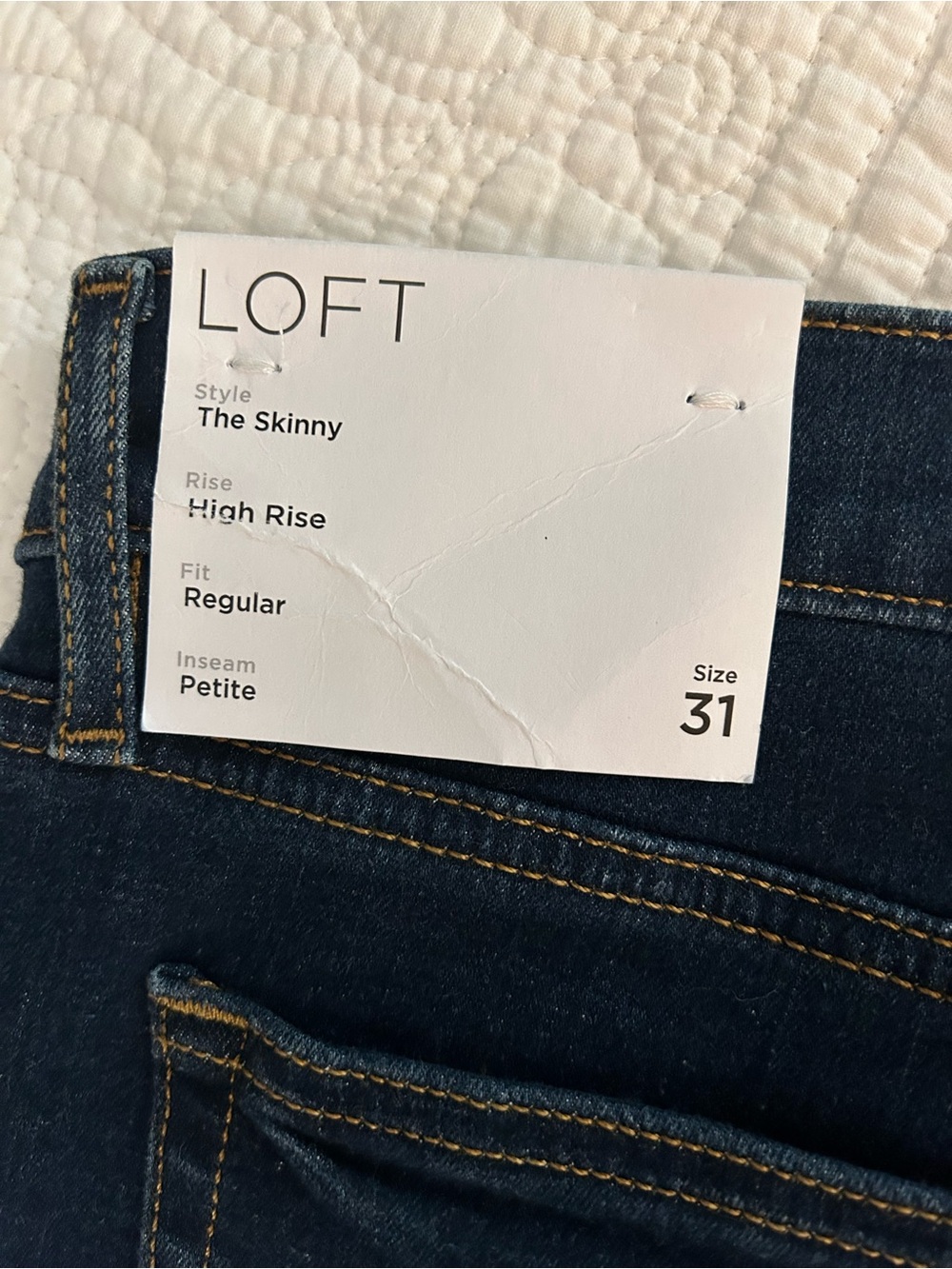 LOFT Dark Blue The Skinny High-Rise Jeans